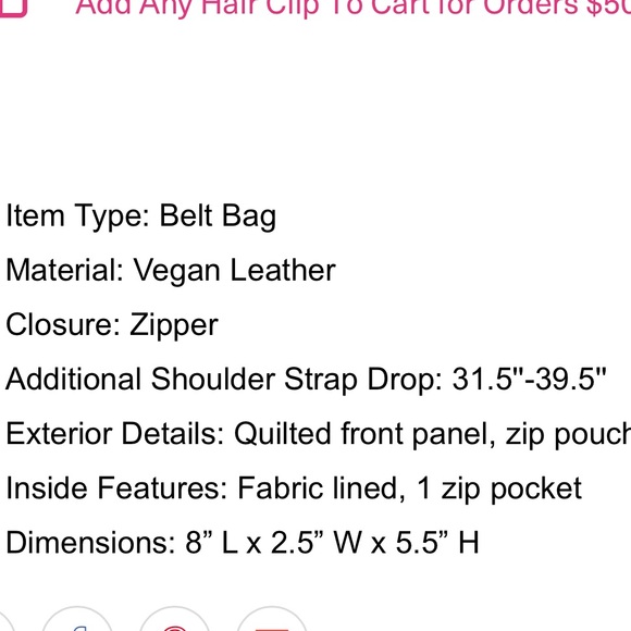 NWOT Urban Expresssions Black Hawthorn Perforated Belt Bag. - Picture 7 of 13